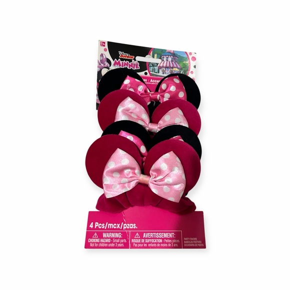 Disney Other - Disney junior Minnie Mouse Pink and Black Hair Accessories